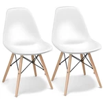 Costway 2PCS Mid Century Dining Chairs Wood Legs Modern Armless White New. Price: $84.99.