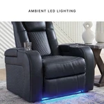 Bowery Hill Contemporary Faux Leather Sapphire Power Recliner New. Price: $1003.69.