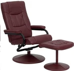 Flash Furniture BT-7862-BURG-GG Contemporary Burgundy Leather Recliner And Ottom New. Price: $230.00.