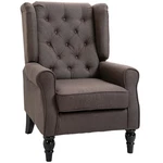 Homcom Accent Button-tufted Armchair With Wingback Round Arms Dark Brown New. Price: $184.99.