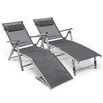 Giantex Outdoor Chaise Lounge Chair Set Of 2 Folding W/ 8-LEVEL New. Price: $248.03.