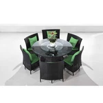 Manhattan Comfort, Nightingdale Black 7PC Outdoor Dining Set Green, Pieces New. Price: $2449.99.