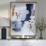 Uttermost Variant Linen And Pine Wood Abstract Framed Print Blue/orange/white. Price: $825.60.