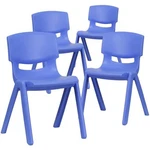 Flash Furniture 13.25" Plastic Stackable School Chair In Blue (set Of 4) New. Price: $170.81.