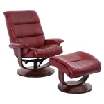 Parker Living Knight Leather Manual Reclining Swivel Chair And Ottoman Red New. Price: $1106.00.