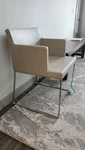 Soho Concepts Tiffany Arm Chair Modern Contemporary Low Back Beige Leather Used. Price: $150.00.