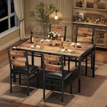 Dining Table Set For 4 With Upholstered Chairs Wood Kitchen New. Price: $144.55.