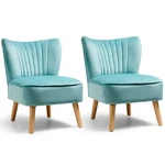 Costway 2 Pcs Armless Accent Chair Velvet Single Sofa Upholstered Green New. Price: $194.99.