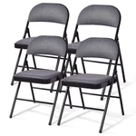 Goflame 4 Folding Chairs, Fabric Dining Set Pack, Grey & Black New. Price: $176.99.