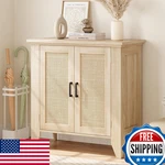 Idealhouse Rattan Cabinet Small Sideboard Buffet 2 Doors Boho Accent New. Price: $177.97.