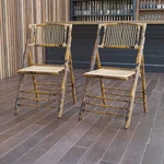 Emma + Oliver 2 Pack Commercial Event Party Rental Bamboo Folding Chair New. Price: $220.53.