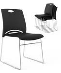 Vingli Set 5 Stacking Chairs Stackable Office Metal Sled Base - Black New. Price: $79.20.