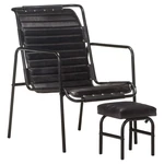 Modern Relaxing Armchair Black Genuine Leather Standard Footrest By Vidaxl New. Price: $268.54.