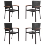 Costway Set Of 4 Outdoor Patio Pe Rattan Dining Chairs Armrest Stackable Garden New. Price: $189.99.