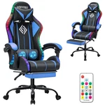 Rgb Gaming Chair Massage Led Reclining Ergonomic W/footrest Lumbar Support Us New. Price: $139.95.