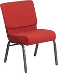 Hercules Series 21''W Stacking Church Chair Crimson Fabric - Silver Vein Fram New. Price: $150.99.