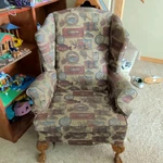 Best Chairs, Inc. Patterned Upholstered Accent Fishing Theme Used. Price: $75.00.