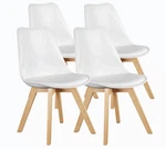 Olixis Set Of 4 Dining Chairs Mid Century Pu Leather Wood Legs White New. Price: $99.99.
