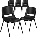 Plastic Stacking Chairs Set Of 5 Ergonomic Lightweight Black Flash Furniture New. Price: $369.99.