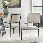 Lifestorey Set Of 2 Indra Modern Upholstered Metal Frame Dining Chairs Cream Open. Price: $139.99.