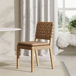 Nathan James Cohen Woven Faux Leather Dining Chair Mid-century Modern New. Price: $140.99.