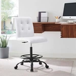 Modway Prim Armless Vegan Leather Tufted Drafting Chair Black White New. Price: $129.12.
