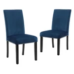 Furniture 37.75" Velvet & Wood Dining Chair Blue (set Of 2) New. Price: $159.99.