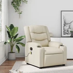 Massage Recliner Chair Cream Faux Leather New. Price: $310.62.