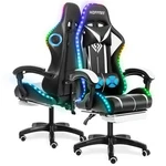 Hoffree Gaming Chair With Bluetooth Speakers And Footrest Massage Office New. Price: $158.51.