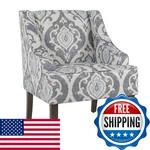Homepop Velvet Swoop Arm Accent Chair Suri Blue New. Price: $212.78.