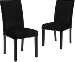Elegant Black Velvet Dining Chairs - Set Of 2 For Luxurious Experience New. Price: $266.99.