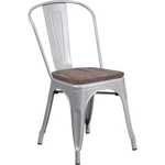 Flash Furniture Silver Metal Stackable Chair With Wood Seat CH-31230-SIL-WD-GG New. Price: $139.99.