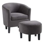 Pemberly Row Contemporary Fabric Accent Chair With Ottoman In Gray New. Price: $207.13.