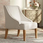 Dixon Ivory Fabric Swoop Arm Chair New. Price: $279.99.