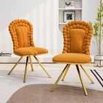 360 Swivel Orange Velvet Upholstered Dining Chairs Set Of 2 Accent Vanity New. Price: $129.90.