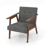 Modern Solid Wood Upholstered Armchair Dorm Dark Gray For Living Room New. Price: $72.26.