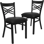 Flash Furniture Hercules Series "x" Back Metal Restaurant Chairs, Modern Upholst New. Price: $142.40.