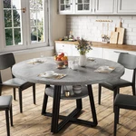 Garveehome 47 Inch Round Dining Table For 4-6 Farmhouse Pedestal Kitchen New. Price: $180.68.