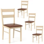 Wooden Dining Chair Set Of 4 With Rubber Frame Padded Seat For Kitchen New. Price: $139.99.
