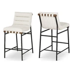 Maklaine Contemporary Soft Cream Vegan Leather Counter Stool New. Price: $281.42.