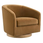 Chita Swivel Accent Chair, Fsc Certified,fabric Barrel W/solid Wood Base New. Price: $483.99.