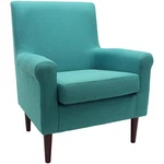 Fox Hill Trading Ellis 17.5"H Fabric Rolled Arm Lounge Chair Teal Blue New. Price: $253.99.