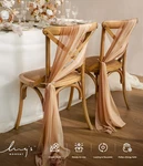 Ling Moment Chair Sashes Brown And Almond, Set Of 8 New. Price: $25.00.