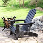 Lake Style Adirondack Chair With Cup Holder - Black By Sunnydaze New. Price: $199.00.