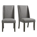 Picket House Furnishings Eve Side Chair Set-grey Fabric & Nail Heads Charcoal New. Price: $259.24.
