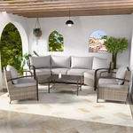 Eagle Peak 6PCS Outdoor Patio Furniture Set Wicker Conversation New. Price: $859.99.