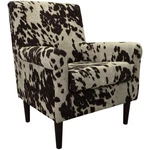 Fox Hill Trading Ellis 17.5"H Fabric Rolled Arm Lounge Chair Cowhide Brown New. Price: $261.73.