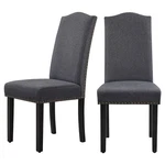 Wood Classic Dining Chairs Set Of 2 Fabric Upholstered Tall Back Kitchen New. Price: $104.99.