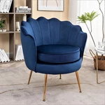 Container Furniture Direct Velvet Barrel Accent Chair With Scalloped Silhouet... New. Price: $226.57.