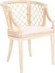Home Collect Carlotta Natural Rattan Arm Chair With White New. Price: $301.03.